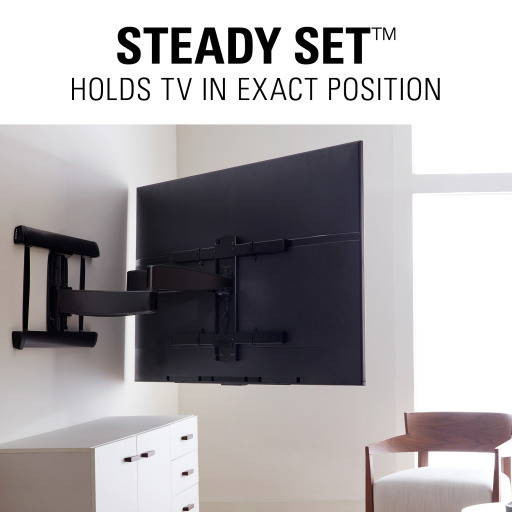 Sanus VXF730-B2 Advanced Full-Motion Premium TV Wall Mount featuring steady set, hold tv in exact position