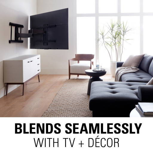 Sanus VXF730-B2 Advanced Full-Motion Premium TV Wall Mount blends seamlessly with TV in your home