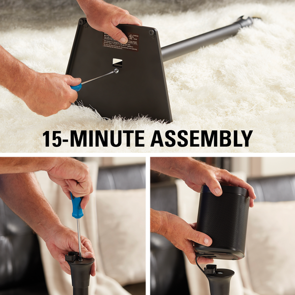 SANUS WSS21 Premium Wireless Speaker Stand features easy 15-min assembly