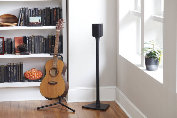 SANUS WSS21 Premium Wireless Speaker Stand for SONOS ONE, PLAY:1 & PLAY:3 Speakers - Black