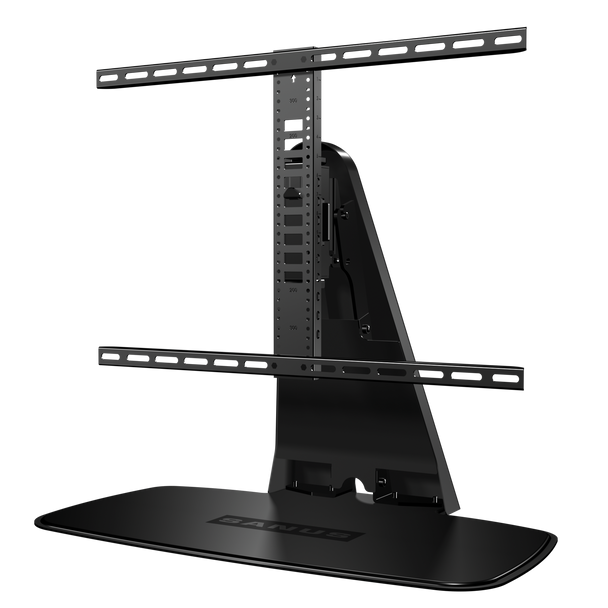 Swivel TV Stand base with weighted stability design preventing tip-over for family safety