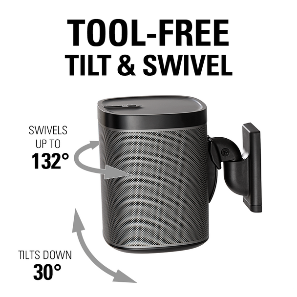 Sonos WSWMM black wall mount tool-free tilt and swivel feature