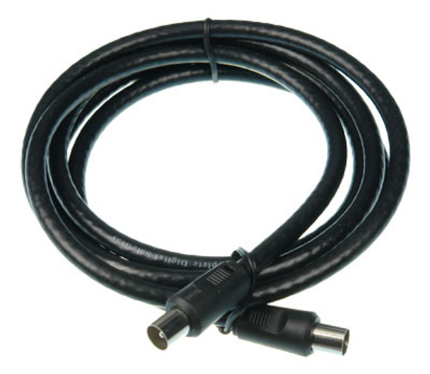 Digitek 1.8M Pal Male to Pal Male Quad TV Fly Lead - Black