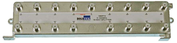 Digitek 16 Way 5-1000MHz F Type Splitter - 1 Leg Power Pass