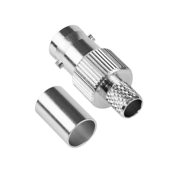 High-quality female BNC connector for RG6 quad shield coax cable