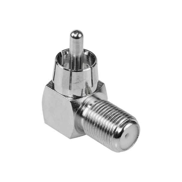 Digitek right-angle RCA male to F female adapter for TV setup Digitek right-angle RCA male to F female adapter for TV setup