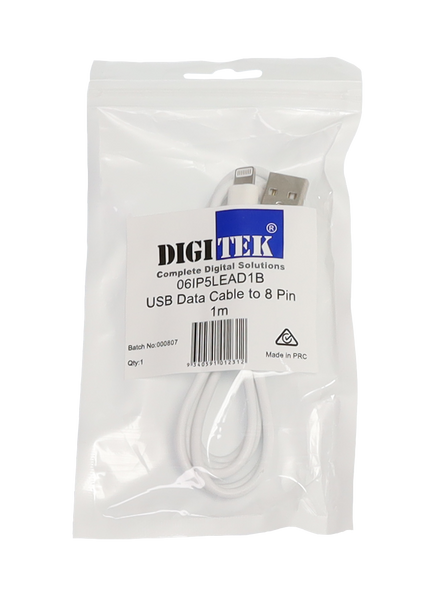 Hang Sell Bag packaging of Digitek USB to 8-Pin Lightning Cable 1m 