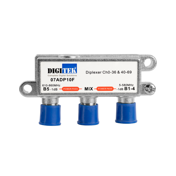 Compact Metal Digitek Ch0-36 & 40-69 low insertion loss diplexer