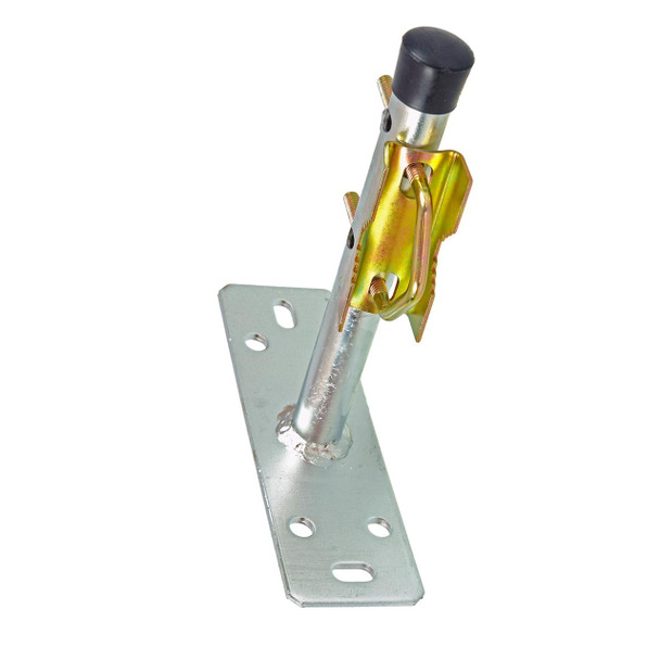 Compact Hills Antenna 14DWB09GAL 229mm wall bracket in silver galvanized finish, clamping a 25mm mast for eave antenna support