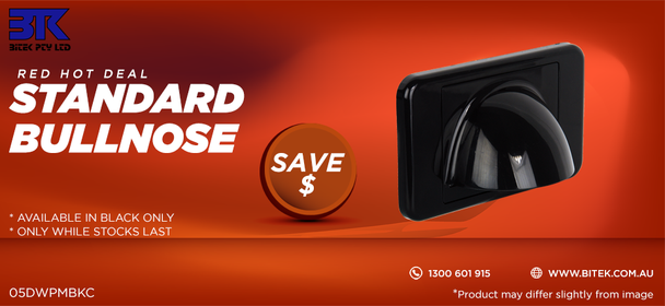 Digitek Standard Bullnose Black Media Pass-Through Wall Plate