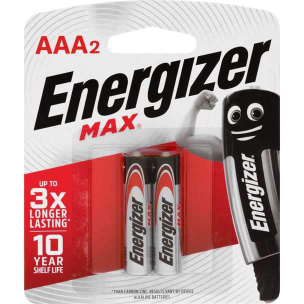 Energizer Max AAA Battery 2-Pack front packaging