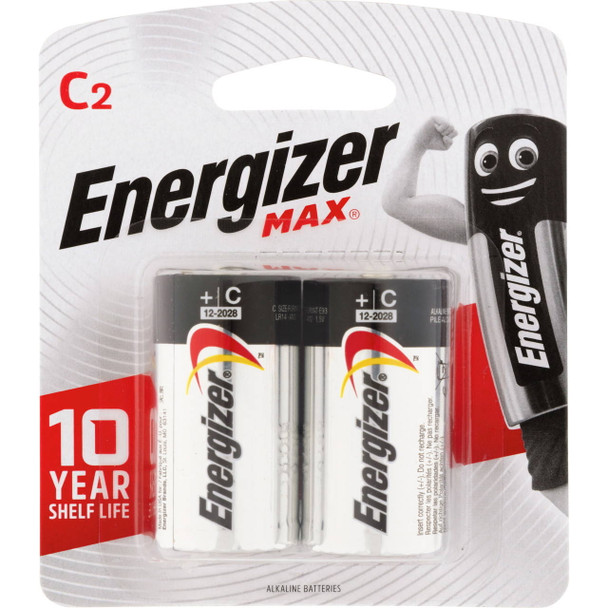 Energizer Max E93BP2T C Battery 2 Pack front view