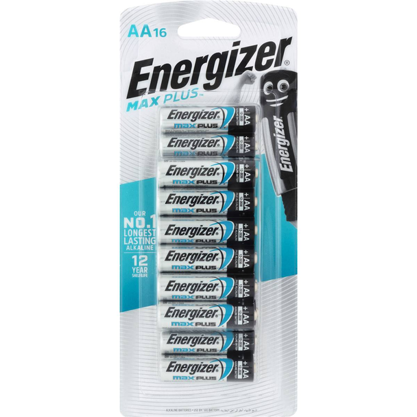 Energizer Max Plus Advanced X92HP16T 1.5V AAA Alkaline Battery 16 pack in retail packaging