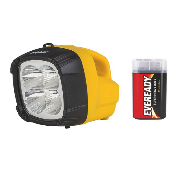 Bright Eveready Dolphin MK7 lantern illuminating path with tough construction