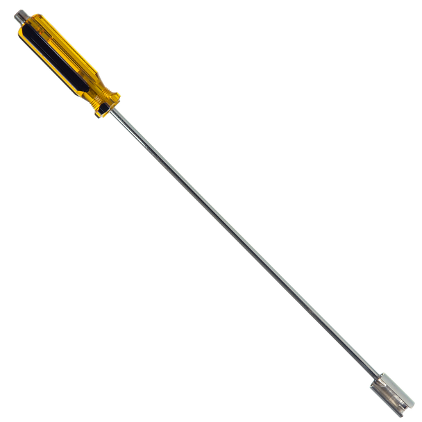 Hanlong HT-2212F coax connector tool front view showing 308mm long shaft and open socket for 3”-16” F/BNC installation