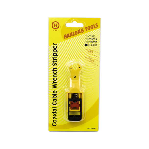 Hanlong Tools HT-363G Combination Cable Stripper and F Connector Wrench packaging