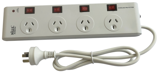 Hills Antenna 4 way powerboard white with individual switches