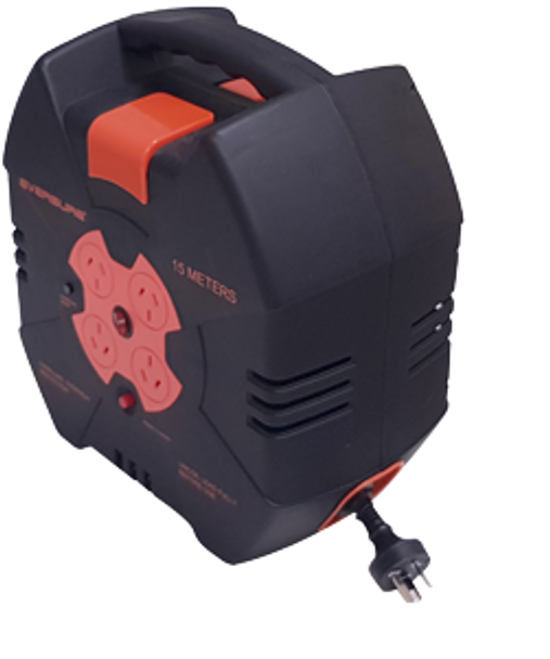 Hills Antenna 15m auto-retracting heavy duty power lead with 4 outlets