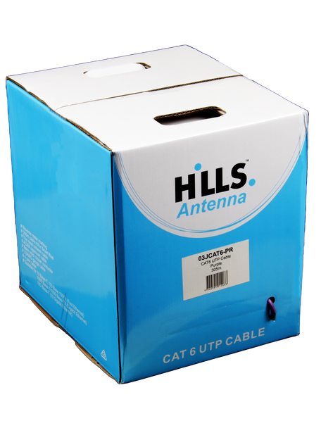 Hills Antenna 4 Pair CAT6 UTP LAN Cable 305M Box - Purple