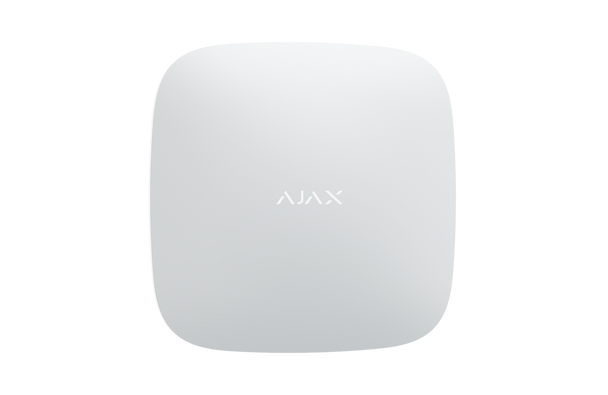 White Ajax ReX 2 Range Extender boosting Jeweller signal up to 1.8 km with photo verification support for MotionCam alarms