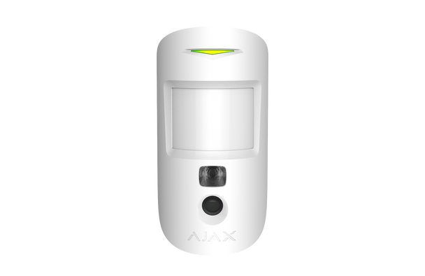 Ajax MotionCam - 2 Way WL Pet PIR Motion Detector with Snap Shot  Camera to Verify Alarms (White)