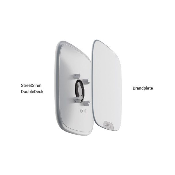 white Ajax Brandplate on StreetSiren DoubleDeck, promoting security services to passersby