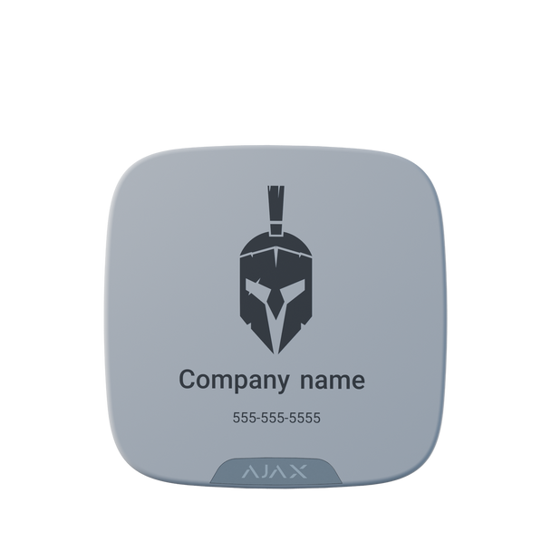 White Ajax Brandplate batch of 10 faceplates for StreetSiren DoubleDeck, customizable with logo for security promotion