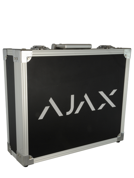 Ajax security system presentation case with devices