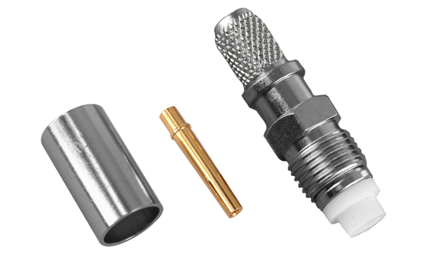 Hills Antenna FME Connector Female Crimp for LL240 - Nickel Plated Body