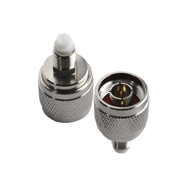 Detailed shot of the Hills adaptor\'s center pin and outer contacts, highlighting low resistance for clean interfaces
