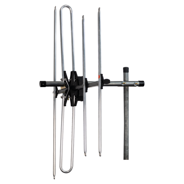 Digitek LTE Series 4 Element Metropolitan Premium YAGI VHF Antenna with Vertical Standoff Bracket  Features:   F-Type Balun with LTE Low Pass Filter Stainless Steel screws on connection points Heavy Duty construction on all components Designed & engineered in Australia for Australian conditions & Australian digital television transmissions 12mm extruded aluminium heavy-duty elements Tough powder coated finish UV stabilised plastics Bifurcated rivets - Strongest in the industry Horizontal and vertical mounting options U-bolts & Clamps fitted Comes with Vertical Standoff Bracket FB602376 for Vertical Transmission