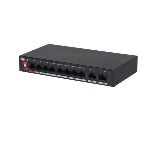 Dahua 28DH-PFS3010-8ET-96-V2 10-Port Unmanaged Desktop PoE Switch