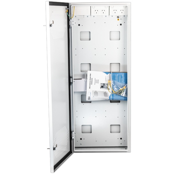 Hills Antenna Home Hub Enclosure – White Powder-Coated NBN, Data, AV & TV Hub