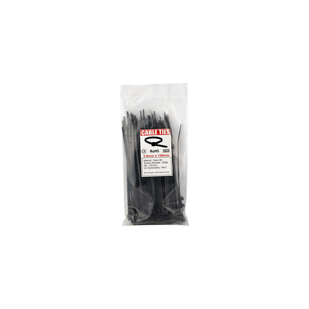Black Nylon Cable Ties 150mm