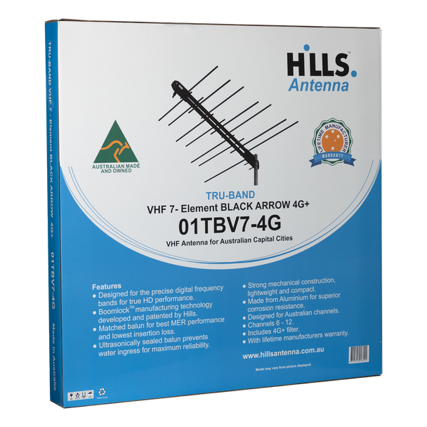 Hills Antenna 01TBV7-4G Tru-Band 7-Element VHF Black Arrow 4G Antenna
