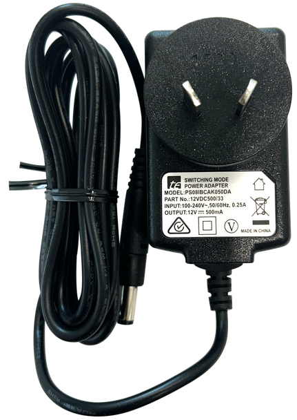Power Supply 12VDC 500mA 2.5 plug