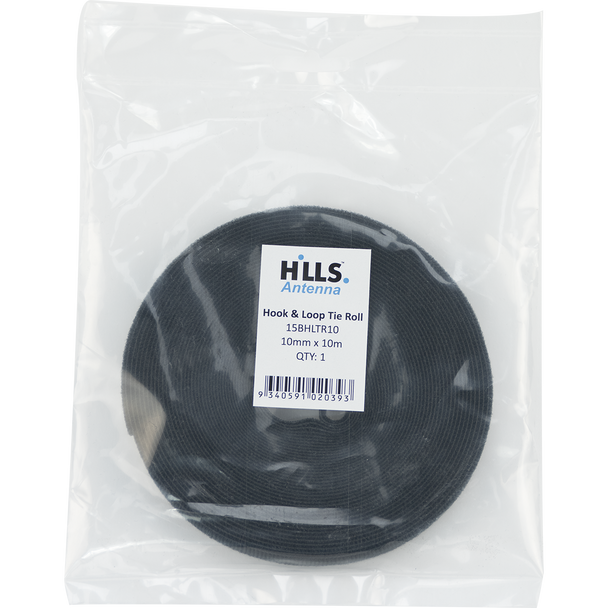 Hills Antenna 15BHLTR10 Hook and Loop Cable Tie Roll - 10m