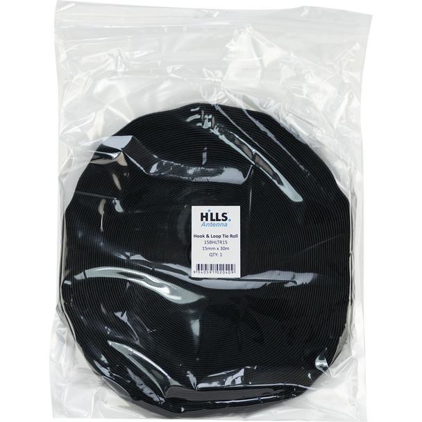 Hills Antenna 15BHLTR15 Hook and Loop Cable Tie Roll - 30m