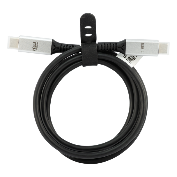 Hills Antenna 1.5m black USB-C to USB-C cable coiled for fast charging and data transfer Hills Antenna 1.5m black USB-C to USB-C cable coiled for fast charging and data transfer
