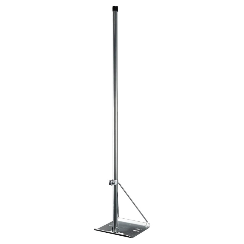 Fully assembled BC2844 with mast  1150mm pole and base plate with weatherproof rubber seal on top