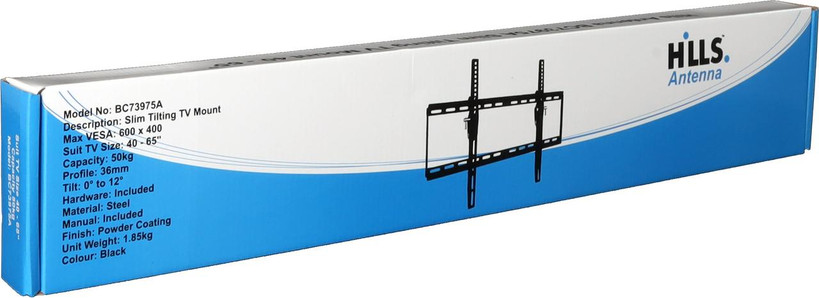 Hills Antenna BC73975A mounting hardware and manual in display box