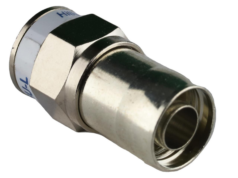 Hills Antenna BC80490 RG6 double bubble compression connector single nickel-plated brass