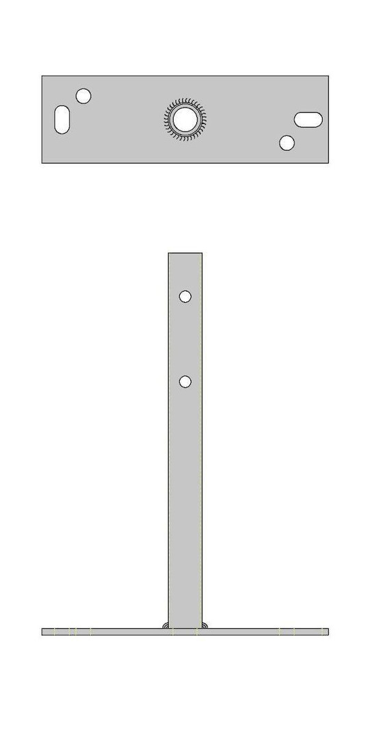 Hills Antenna FB602594 275mm eave bracket in galvanized silver, securing 25mm mast for wall antenna mounting