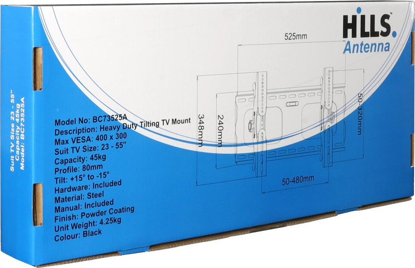 Hills Antenna BC73525A retail display box packaging rear view