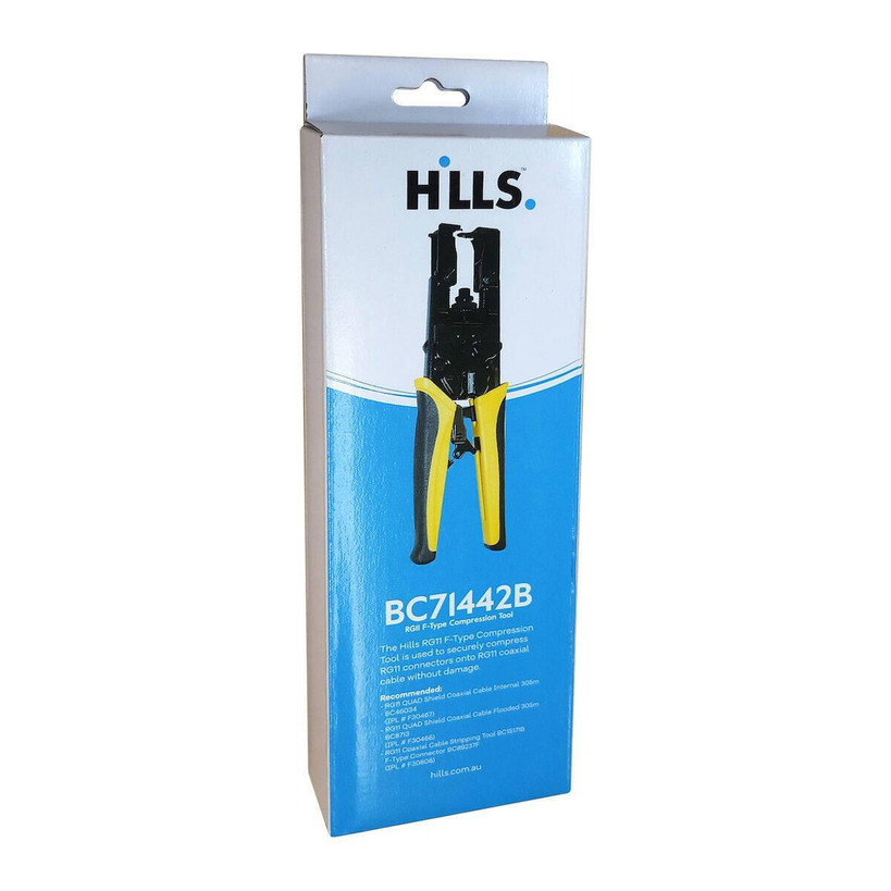 Hills Antenna BC71442B RG11 F-Type compression tool packaging box