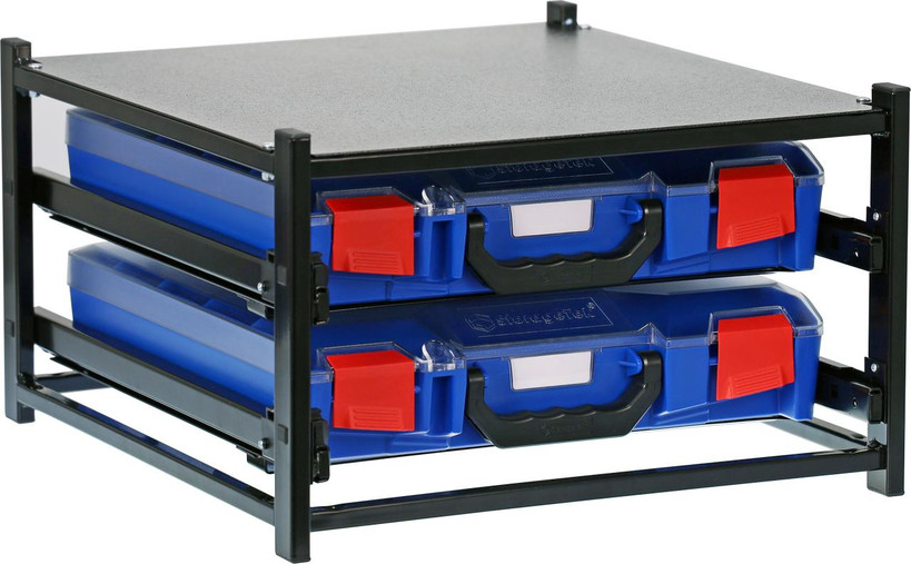 2 Small Drawer Frame Assembled c/w 2 Small PC Lid Cases- Blue