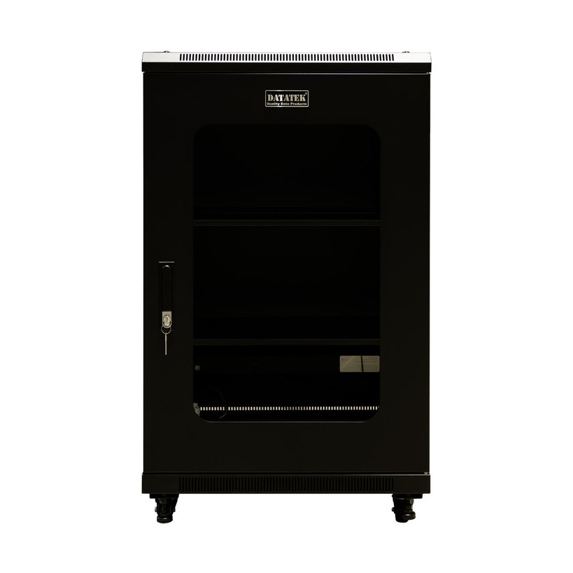 Datatek 18U data cabinet with reversible tempered glass 