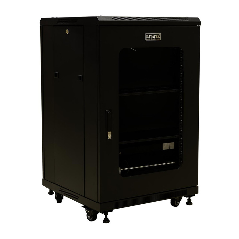Datatek 18U 600x600 floor standing server cabinet with power supply and fans