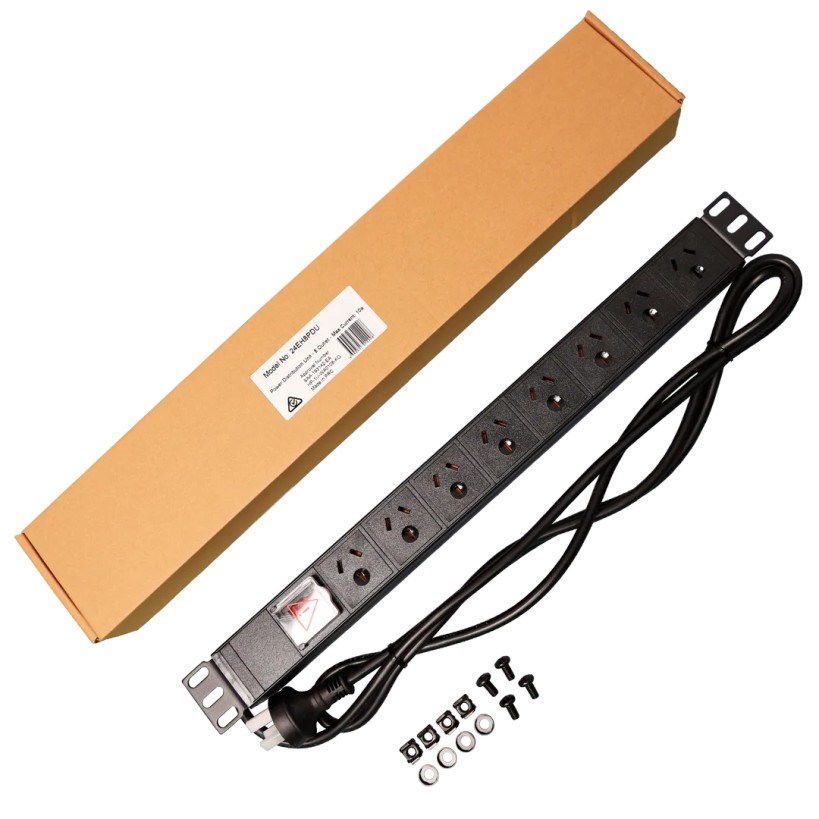 24EH8PDU horizontal power distribution unit with 8 outlets for 19-inch racks