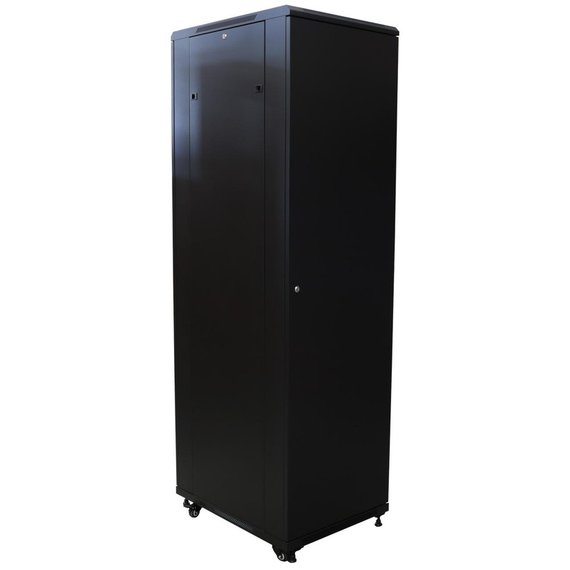 Datatek 45U cabinet on castors showing side door perfect for large data centre